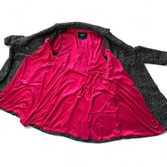 Torrid Women’s Textured Button Front Coat Black White Tweed Size 2 - Picture 6 of 7